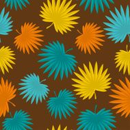 Seamless tropical pattern with stylized palm leaves