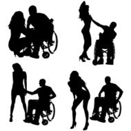Vector silhouettes of different people N55