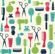 Seamless hair salon background N4