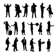 Vector silhouettes of business people N50