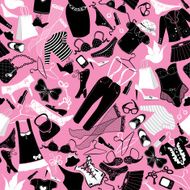 Seamless pattern for fashion Design - Silhouettes of glamor clothes