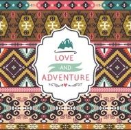 Ethnic print vector pattern background N4