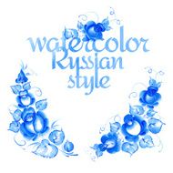 Gzhel style floral frame N5