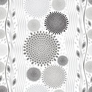 Monochrome seamless pattern of abstract flowers N14