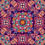Colorful flower vector pattern Bright ornamental abstract background