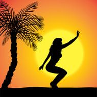 Vector silhouette of a woman N1060