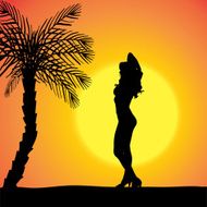 Vector silhouette of a woman N1061
