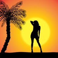 Vector silhouette of a woman N1062