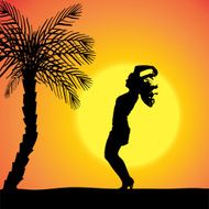 Vector silhouette of a woman N1063