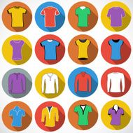 T shirt Icon vector illustration Flat design style with shadow N3