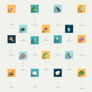 Simply minimalistic flat food and diet symbol icon set N3