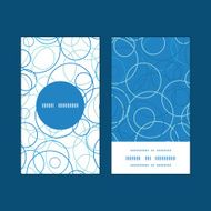 Vector abstract blue circles vertical round frame pattern business cards