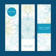 Vector abstract plants mandalas vertical banners set pattern background