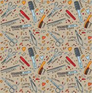 Nails and body design instrument seamless pattern