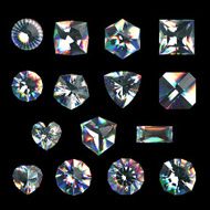 3d crystals assorted cut gemstones clear jewels diamonds and brilliants