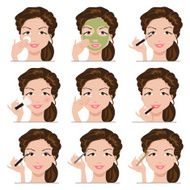 set of women with make-up