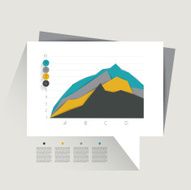 Example of business flat design graph Infographics area chart