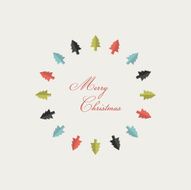 Christmas card Flat tree concept N2