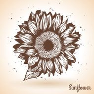 Sunflower in vintage style N2