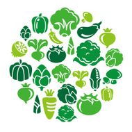 Vegetable Icons in Circle Shape