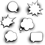 Set of speech bubbles in pop art style N2