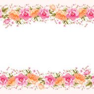 Border of flowers in vintage style