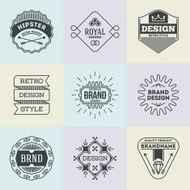 Assorted retro design insignias logotypes set 9 Vector vintage elements