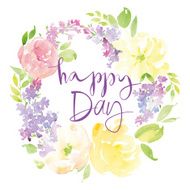 Watercolor greeting card flowers N197