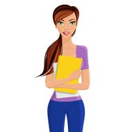 Student girl holding folder N2