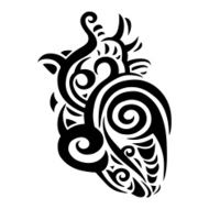 Decorative heart Ethnic pattern N6