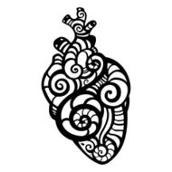 Decorative heart Ethnic pattern N7
