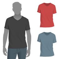 Men&#039;s V-Neck T-Shirt Mockup Template