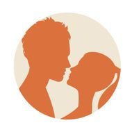 Flat style couple kissing