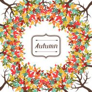 Background of stylized autumn trees for greeting card N3