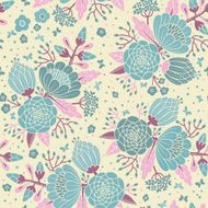 Seamless vintage pattern with decorative flowers N9