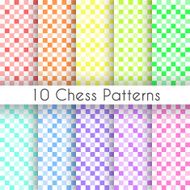 Chess plaid vector seamless patterns Endless texture