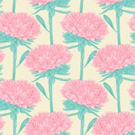 seamless background with flowers aster