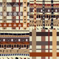Set of African Tribal patterns with elements nature
