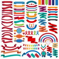 Collection of retro ribbons and labels