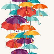 Seamless pattern with cute multicolor flat umbrellas N4