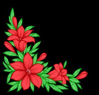 branch with flowers in the corner N2