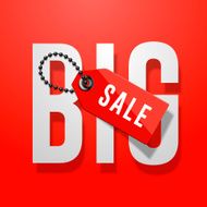 Big sale red poster with price tag