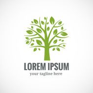 Green tree vector logo design template