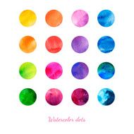 Set of watercolor dots N3