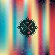 Hipster vintage poster colorful blurred effect