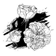 Decor element wild roses
