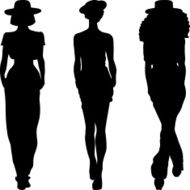 Vector silhouette of fashion girls top models N5