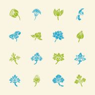 Thai Motifs Flowers Icons Set 2 - Color Series