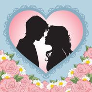 Silhouette of couple in love