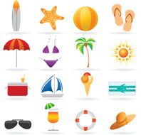 Summer and travel icon set